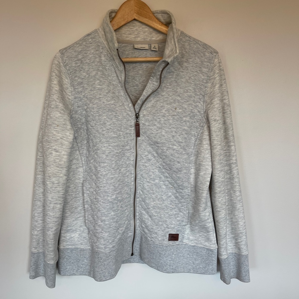 Ll Beans Women's Quilted Full-Zip Sweatshirt M